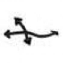 Two Crossing Curvy-Lined Arrows Design