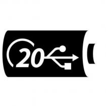 Black Battery Design with 20 Trident & Design