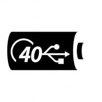 Black Battery Design with 40 Trident & Design