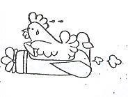 公鷄與飛機圖