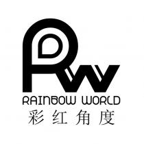 RW RAINBOW WORLD 彩紅角度設計字