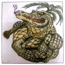 鱷魚檳榔樹圖