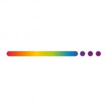 rectangular band of colours with dots