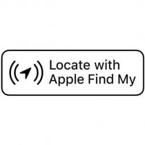 LOCATE WITH APPLE FIND MY ARROW AND WAVES BADGE