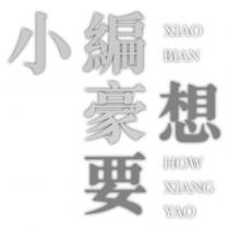 小編豪想要 XIAO BIAN HOW XIANG YAO 設計字