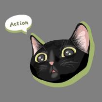 Action 貓咪頭像設計圖
