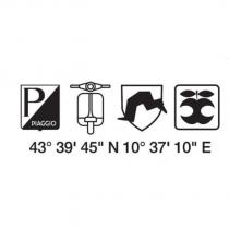 P PIAGGIO 43 ° 39' 45'' N 10 ° 37' 10'' E logo