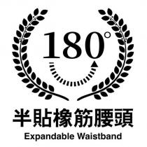 180 ° 半貼橡筋腰頭 Expandable Waistband 及設計圖