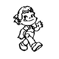 可愛頑皮小女童圖(墨色)