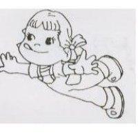 可愛頑皮小女童圖(墨色)