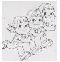 可愛頑皮小女童圖(墨色)