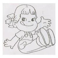 可愛頑皮小女童圖(墨色)