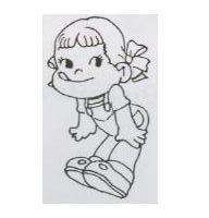 可愛頑皮小女童圖(墨色)