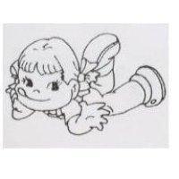 可愛頑皮小女童圖(墨色)