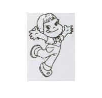 可愛頑皮小女童圖(墨色)