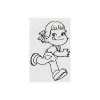 可愛頑皮小女童圖(墨色)