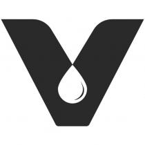 Stylized V with water droplet Design
