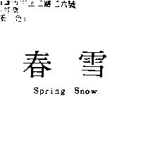 春雪 Spring Snow
