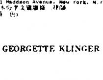 GEORGETTE KLINGER