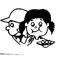 兩小孩拿盤圖
