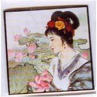 荷花美女圖