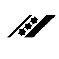 Three Stars Aligned Between Two Diagonal Stripes