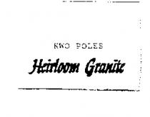 KWO POLES Heirloom Granite