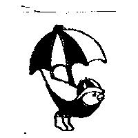 小鳥雨傘圖
