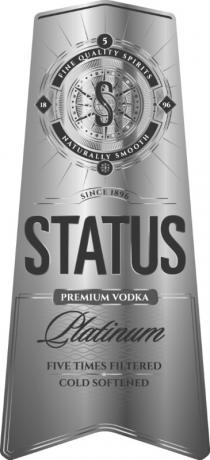 status; platinum; fine quality spirits; fine; quality; spirits; naturally smooth; naturally; smooth; since 1896; since; 1896; premium vodka; premium; vodka; five times filtered cold softened; five; times; filtered; cold; softened; s; 5