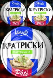 veladis, pate, ікра тріски, ікра, тріски, натуральна