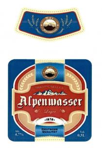bar, alpenwasser, traditionelles, lager, deutsche qualitat, deutsche, qualitat, 1878, 100% wasser hopfen, 100%, 100, %, wasser, hopfen, 100% malz liebe, malz, liebe, alc 4,7, alc, 4,7, 4 7, vol 0,5l, vol, 0,5, 0 5, l