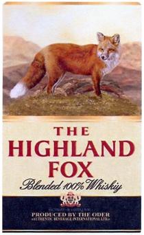 the highland fox, highland, fox, blended 100%whiskiy, blended, 100, %, whiskiy, produced by the oder, produced, oder