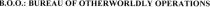 b.o.o.: bureau of otherworldly operations, b.o.o., boo, bureau, otherworldly, operations