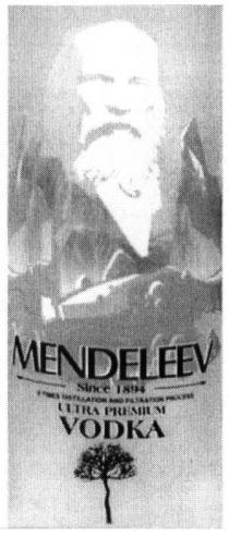 mendeleev, since 1894, since, 1894, ultra premium vodka, ultra, premium, vodka, 8 times distillation and filtration process, 8, times, distillation, filtration, process