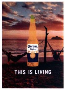 corona extra, corona, extra, this is living, this, living