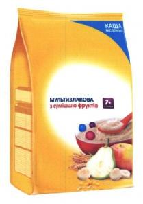 каша молочна, каша, молочна, мультизлакова з сумішшю фруктів, мультизлакова, сумішшю, фруктів, 7+, 7
