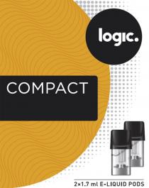 logic., compact, 2x1.7 ml e-liquid pods, 2, x, 1.7, 1, 7, 17, ml, e-liquid, e, е, liquid, pods