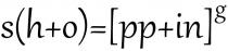 рр, s(h+o)=[pp+in]g, s, h, o, pp, in, g, (), [], о, +, =