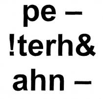 ре, peterhahn, pe-!terh&ahn-, pe, !, terh, &, ahn