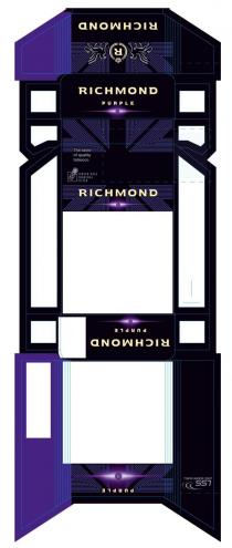 richmond, purple, the taste of quality tobacco, taste, quality, tobacco, center hole, center, hole, charcoal filter, charcoal, filter, lss, less smoke small, less, smoke, small, r
