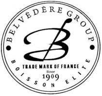 в, b, belvedere group, belvedere, group, trade mark of france, trade, mark, france, since 1909, since, 1909, boisson elite, boisson, elite
