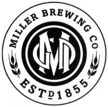 miller brewing co, miller, brewing, co, estd 1855, estd, 1885, mgd, m, gdm