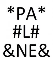 pa, l, ne, palne, *pa*, *, #l#, #, &ne&, &