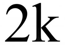 2, 2k, k