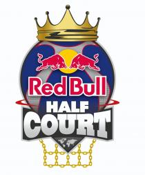 red bull, red, bull, half, court