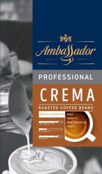beans, crema, acidity, chocolate, ambassador, arabica, arabica/robusta, coffee, intencity, dark, dark chocolate, fruity, peanuts, spisy, professional, quality, quality coffee, roast, roasted, roasted coffee beans, robusta