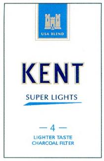 usa blend, kent, super lights, 4, lighter taste, charcoal filter