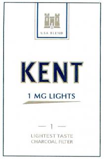 usa blend, kent, 1 mg lights, lightest taste, charcoal filter