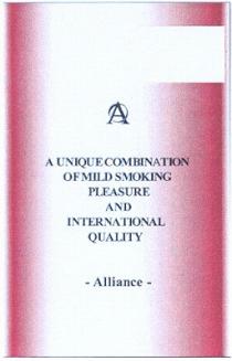 a, a unique combination of mild smoking pleasure and international quality, alliance, а, ao, oa, ао, оа