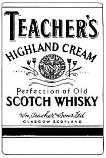 teacher's highland cream scotch whisky wm teacher sons ltd